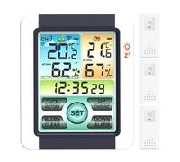 Weather Station, Digital Weather Station Clock Indoor Outdoor Weather Forecast Barometer Thermometer Hygrometer with Wireless Outdoor Sensor(One for Three)