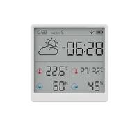 Weather Station, Electronic Temperature Humidity Sensor Smart Electric Digital Hygrometer Thermometer Clocks Weather Station Mini(P)