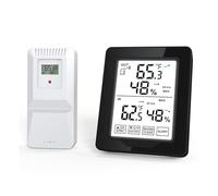 Weather Station Indoor Digital Humidity with White Backlight Accurate Temperature Gauge MAX MIN Record 3 Channels Remote Wall Table Placement