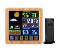 Weather Station Intelligent Wireless Usb Charging Four-level Weather Forecast Delayed Alarm For Home/indoor/outdoor Thermometer(Wood color)