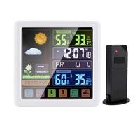 Weather Station Intelligent Wireless USB Charging Four-Level Weather Forecast Delayed Alarm for Home/Indoor/Outdoor Thermometer(20W)