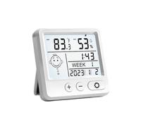 Weather Station, LCD Digital Wall Clock with Temp Humidity, Battery Operated Desk Alarm