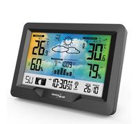 Weather Station LCD Wireless DCF Moon Phases Barometer Calendar Modern Display