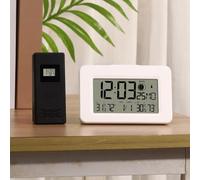 Weather Station Wireless Indoor Outdoor Thermometer, Bedside Clock Digital Clock Large Display Battery Operated Displays, Indoor Outdoor Temperature Humidity Monitor Barometric
