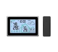 DIGNIFE Weather Station Wireless Weather Station Touch LCD Digital DCF Wall Clock In/Outdoor Thermometer Hygrometer Trend Comfort Forecast Sensor(Nero)
