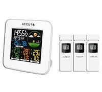 Weather Station with 3 Outdoor Sensors, Official UK Model with MSF Radio-controlled Clock, Indoor/Outdoor Temp & Humidity, Mains Powered, with Battery Back-up