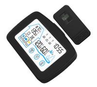 Weather Station with 433mhz Wireless Indoor Outdoor Thermometer | ABS Black Build, Touch Sensor Buttons, 3 X Aaa Batteries, Greenhouse Plants, Reptile Tank, Wine Cellar