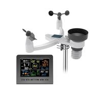 Weather Stations, 0360 Weather Station Color Display 7-in-1 Outdoor Sensor Forecast Temperature Humidity Rain Gauge Wind Speed UV