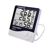 Weather Stations, LCD Electronic Digital Temperature Humidity Meter Thermometer Hygrometer Indoor Outdoor Weather Station Clock(HTC-2)