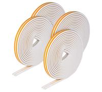 Weather Strip Tape, Doors Windows Draught Excluder Self-Adhesive Rubber Foam Soundproofing Draft Stopper [4 Pack] White