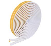 Weather Stripping/Draught Excluder Tape for Door Window Self-Adhesive Foam Sealing Strip Type D Against Cold Draught/Soundproof/Waterproof/Dustproof(6M-White)