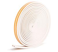 Weather Stripping/Draught Excluder Tape for Door Window Self-Adhesive Foam Sealing Strip Type D Against Cold Draught/Soundproof/Waterproof/Dustproof (10M-White)