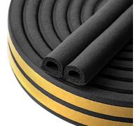 Weather Stripping Self Adhesive Foam Tape Window Door Draught Excluder SoundProof Weather Strip Tape Seals for Gap Seal,4 Seals, Total 20M Long Black