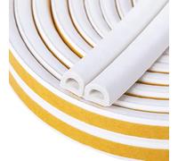 Weather Stripping Self Adhesive Foam Tape Window Door Draught Excluder SoundProof Weather Strip Tape Seals for Gap Seal,4 Seals, Total 20M Long White