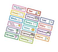 Weather Themed Educational Flashcards 16Sheet Vocabulary Cards 10.5x3.5Inch Preschool Teaching Resource Weather Vocabulary For Toddler