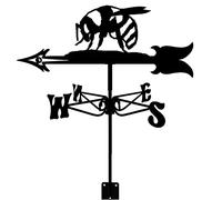Weather Vane Bee Metal Weathervane Wind Vane Animals Shape Weathercock Wind Direction Indicator, Decoration Outdoor Sheds Iron Yard Roofs Measuring Tools