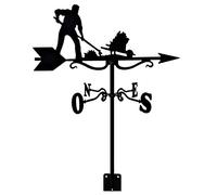 Weather Vane Blacksmith with Roof Mount, Stainless Steel Wind Direction Indicator for Farm Yard Home Decor, Creative Gift for Gardeners