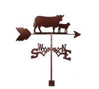 Weather Vane Cow And Lamb Rooster Cormorant Weathercock Stainless Steel Spray Paint Weathervane Outdoor Wrought Iron for Garden Patio Yard Ornament Decoration