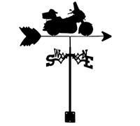 Weather Vane Farmhouse Motorcycle Weathervane Wind Direction Indicator Outdoor Bracket Weathervane for Garden Farm Yard Barn Measuring Tool Yard Roof Mount Easy Use