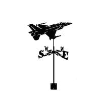 Weather Vane Fighter Weathervane Old Man Hound Wind Direction Indicator Stainless Steel Owl Weathercock Measuring Tool with Mounting Bracket 35 * 50 CM