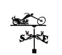 Weather Vane Fighter Weathervane Old Man Hound Wind Direction Indicator Stainless Steel Owl Weathercock Measuring Tool with Mounting Bracket 35 * 50 CM