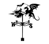 Weather Vane for Garden, Metal Weathervane,Stainless Steel Construction Outdoor Farm Weather Vane Roof Decoration 20inch Tall - Witch