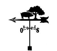 Weather Vane for Garden, Moon Wind Direction Indicator with Roof Mount, Metal Weathervane All Steel Construction Outdoor Farm Wind Vane Roof Decoration