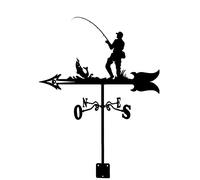 Weather Vane for Garden, Moon Wind Direction Indicator with Roof Mount, Metal Weathervane All Steel Construction Outdoor Farm Wind Vane Roof Decoration