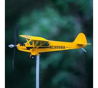 Weather Vane For The Garden | Piper J3 Airplane Weathervane | Airplane Wind Spinner | Weather Vane For Garden Wind Spinner | Plug In Vane Style Garden Decoration