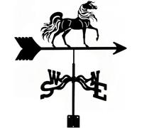 Weather Vane,Garden Stainless Steel Courtyard Decoion Retro Farm Scene Market Wind Direction Indicator Professional Measuring Tools, Horse