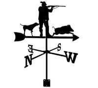 Weather Vane Garden Weathervane with Black Hunter Ornament Yard Indicating Wind Direction for Farm Yard Barn Measuring Tool Yard Roof Mount Easy Use
