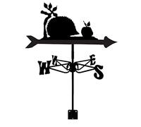 Weather Vane Hedgehog Stainless Steel Weathervane Wind Direction Indicator Farm Scene Wind Vane with Coating Weathercock Measuring Tools