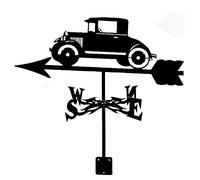Weather Vane, Iron Durable Retro Farm Scene Garden Stake Metal Weathervane Wind Direction Indicator Professional Measuring Tools for Patio Yard Ornament Decoration (Color : Car)