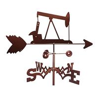 Weather Vane Iron Retro Creative Garden Stake Wind Practical Wind Direction Indicator, Measuring Tools Farm Scene Home Outdoor Garden Ornament - Oil Well Drilling rig