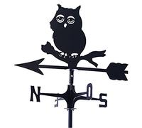 Weather Vane, Iron Wind Speed Direction Indicator Durable Retro Farm Garden Yard Decoration Wind Vane Professional Measuring Tool - Little Owl