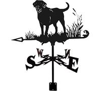 Weather Vane Labrador Weathervane Hound Dog Silhouette Wind Vane Weathercock Measuring Tools with Anti-Rust Coating for Outdoor Animal Bracket Decor Craft