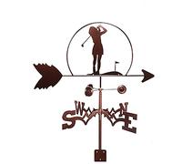 Weather Vane Ladies Golf Weathervane Stainless Steel Wind Direction Indicator Weathercock Direction Indicator Garden Stake Art Decor