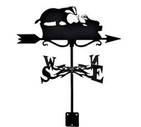 Weather Vane Metal Fish Rooftop Black Rust-Proof Wind Direction Indicator for Garden Decor Fence Cottage Farmhouse Roof (Badger)
