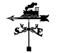 Weather Vane, Metal Iron Sturdy Retro Farm Scene Garden Stake Wind Direction Indicator Construction Outdoor Professional Measurement Tools-Train