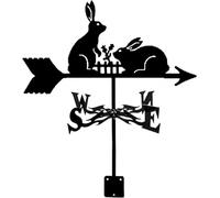 Weather Vane Metal Weather Vane with Animal Ornamentfor Roofs Weathervane Wind Direction Indicator Wildlife Outdoor Sheds Yard Roof Barns Decoration-Rabbit Eating Grass