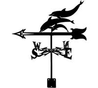 Weather Vane Metal Weather Vane with Animal Ornamentfor Roofs Weathervane Wind Direction Indicator Wildlife Outdoor Sheds Yard Roof Barns Decoration-Dolphin