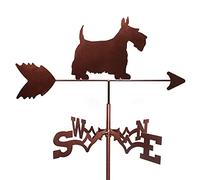 Weather Vane Metal Weathervane Garden Stake, Retro Farm Scene Decorative Wind Direction Indicator for House, Garage, Cupola, Barn(Scottish Terrier)
