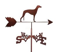 Weather Vane Metal Weathervane Garden Stake,Retro Farm Scene Decorative Wind Direction Indicator for House,Garage,Cupola,Barn(Color:Greyhound) (Greyhound)