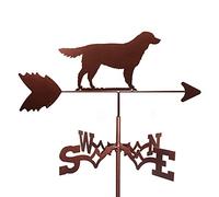 Weather Vane Metal Weathervane Garden Stake, Retro Farm Scene Decorative Wind Direction Indicator for House, Garage, Cupola, Barn(Golden Retriever)