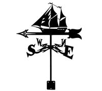 Weather Vane Metal Weathervane Wind Direction Indicator Professional Measurement Tools Iron Retro Farm Scene Garden Stake Easy Use and Install(Sailboat)