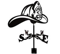 Weather Vane Metal Weathervane Wind Direction Indicator Professional Measurement Tools Iron Retro Farm Scene Garden Stake Easy Use and Install(Handsome Hat)