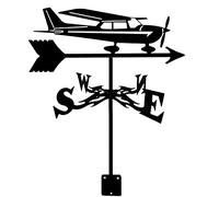 Weather Vane Metal Weathervane Wind Direction Indicator Professional Measurement Tools Iron Retro Farm Scene Garden Stake Easy Use and Install(Fighter)