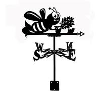 Weather Vane Orientation Indicator Donkey Sika Deer Train Silhouette Weathervane Measuring Tool Weather Vane with Coating for Outdoor Bracket Decor Craft,Bee