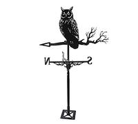 Weather Vane Owl Weathervane Durable Stainless Steel Retro Weather Vane Creative Owl on The Branch Garden Stake Weather Vane Wind for Garden Decor Roof