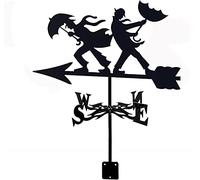 Weather Vane, Parrot and Cat Poodle Metal Weathervane Wind Vane Durable Wind Direction Measuring Tool Outdoor Roof Garden Installation Garden Decorative Weathercock